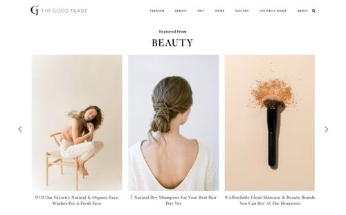 Prévia do site do blog Good Trade Beauty